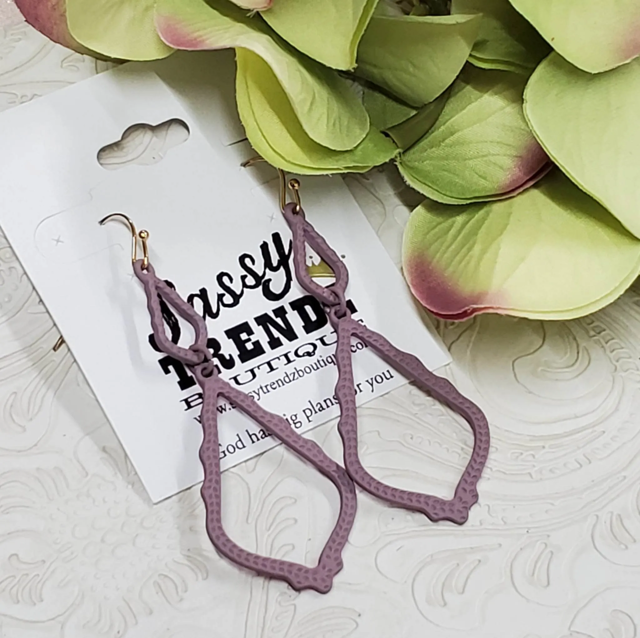 Sadie Lavender Double Teardrop Earrings