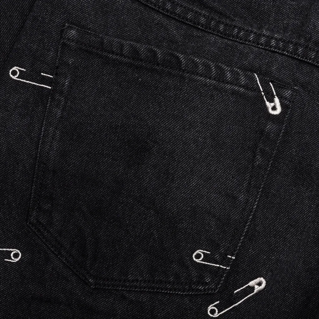 Safety Pin 5 Pocket Denim - Black