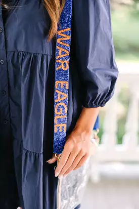 Treasure Jewels: Gameday Navy & Orange Beaded Purse Strap