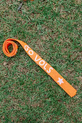 Treasure Jewels: Gameday Orange & White Beaded Purse Strap