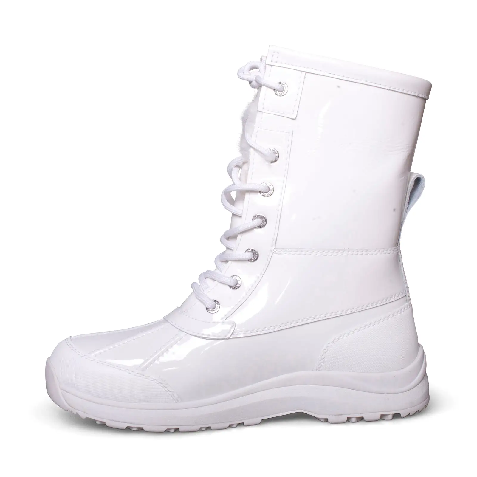 UGG Adirondack III Patent White Boots - Women's