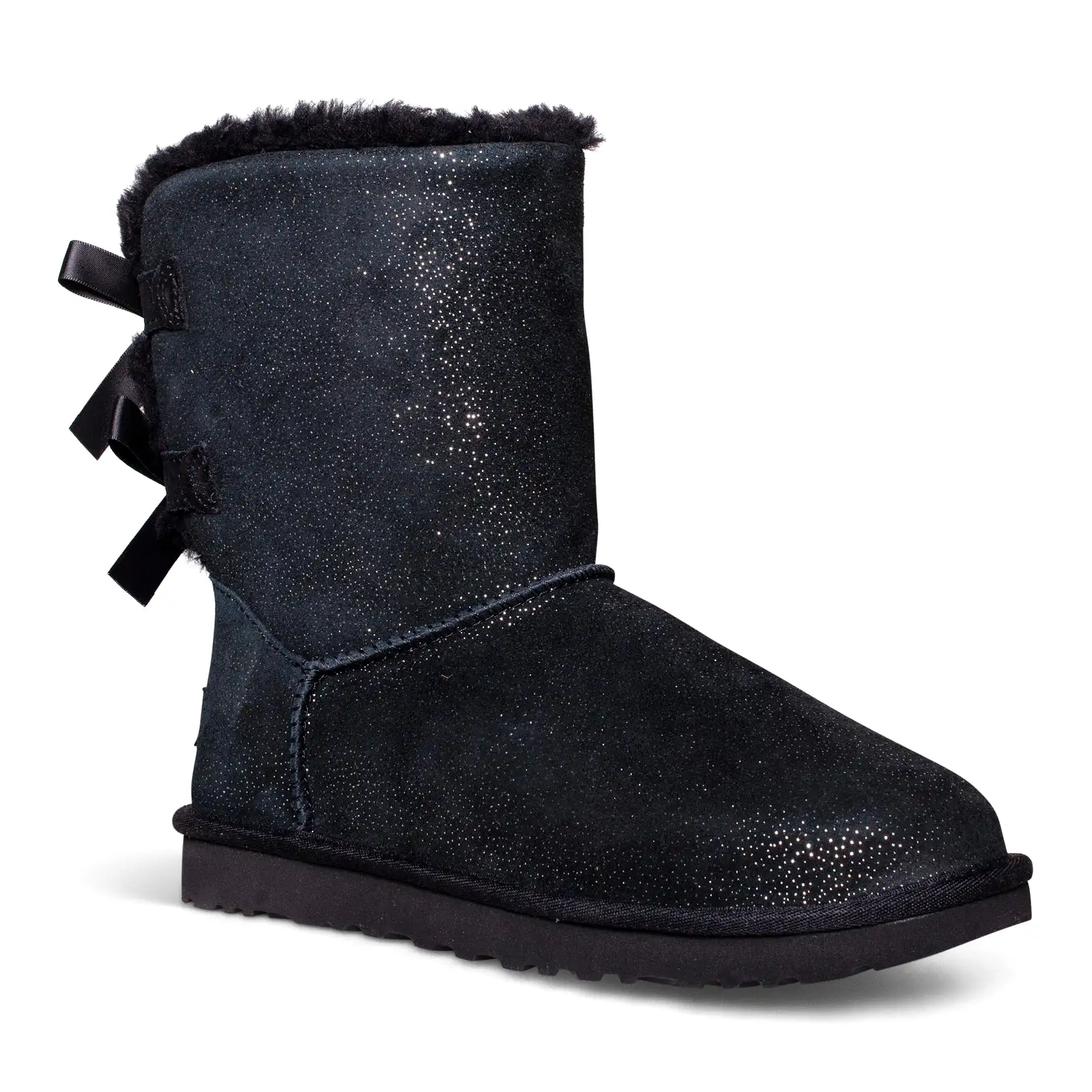 UGG Bailey Bow Twinkle Black Boots - Women's