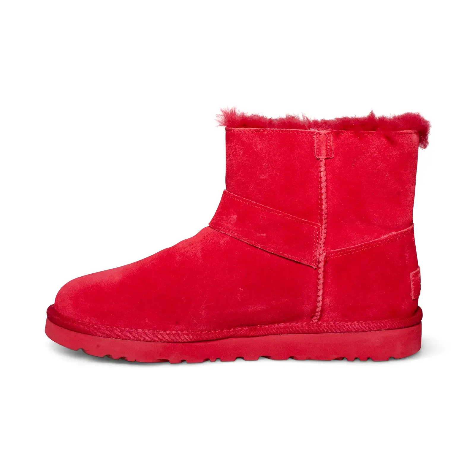 UGG Mini Bailey Graphic Logo Strap Samba Red Boots - Women's