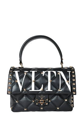 Valentino Black 'Candy Stud VLTN' Top Handle with Strap