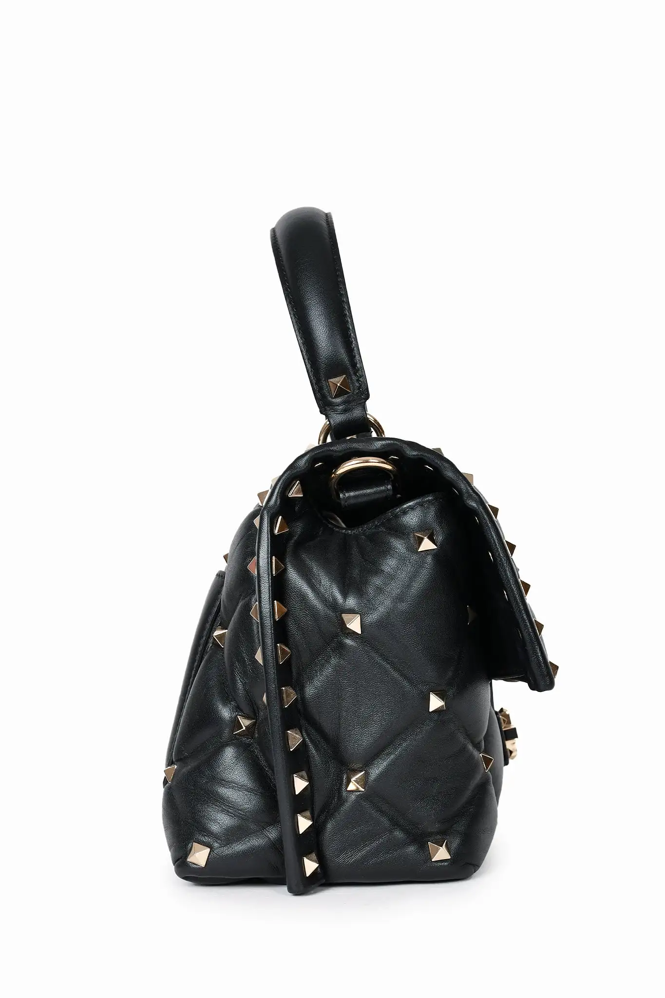 Valentino Black 'Candy Stud VLTN' Top Handle with Strap