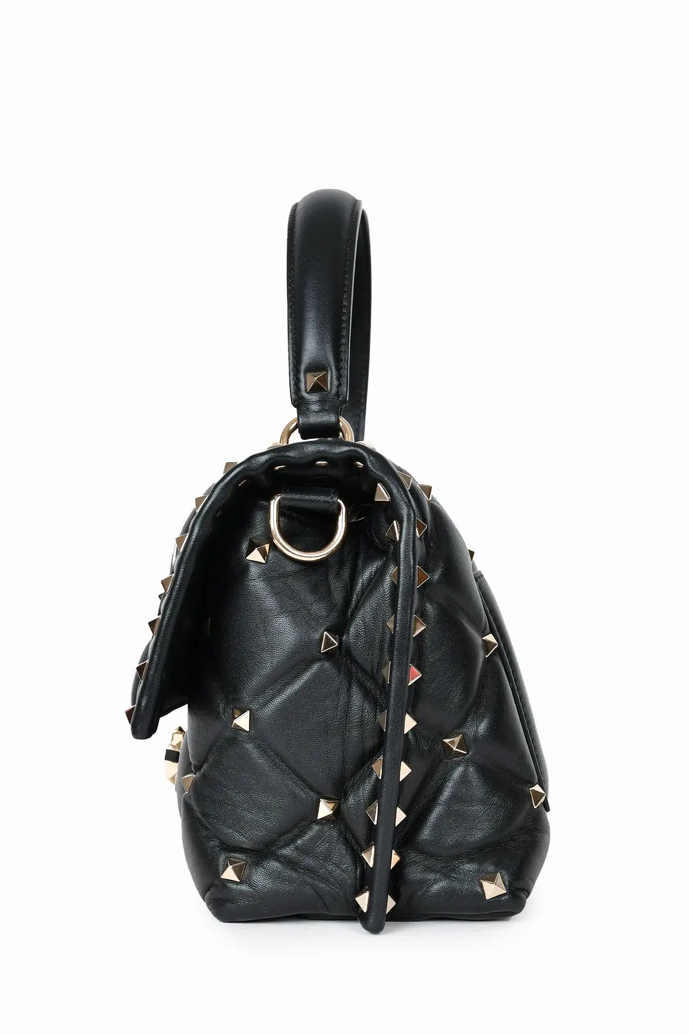 Valentino Black 'Candy Stud VLTN' Top Handle with Strap