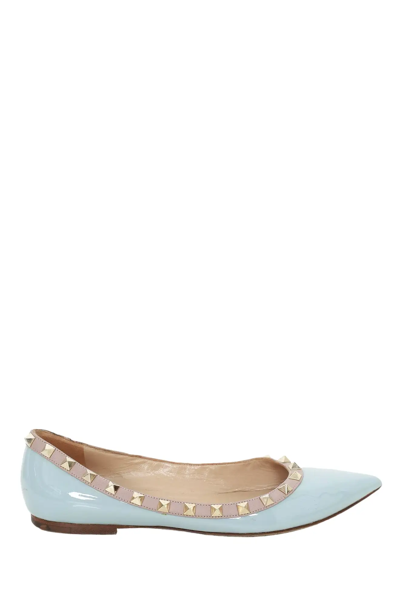 Valentino Blue Patent Rockstud Flats Size 37.5