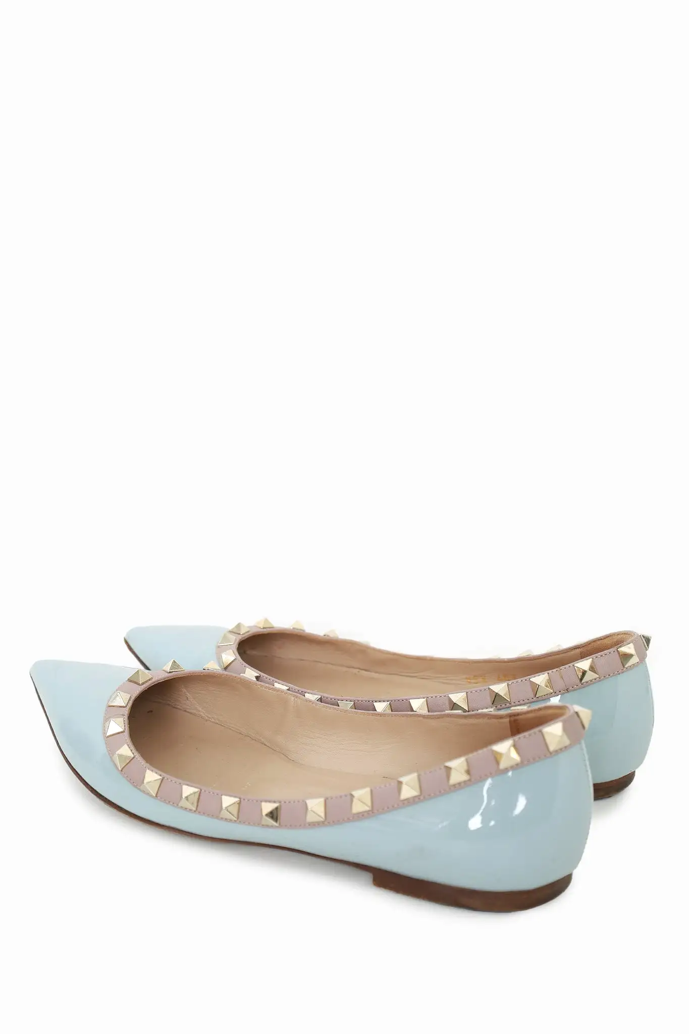 Valentino Blue Patent Rockstud Flats Size 37.5