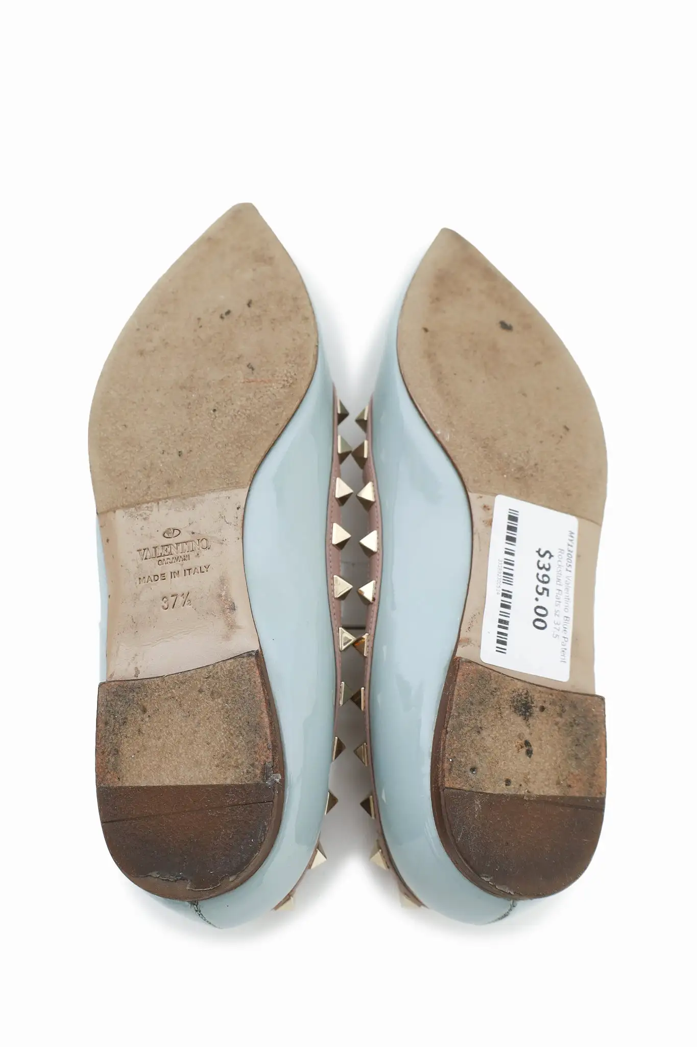 Valentino Blue Patent Rockstud Flats Size 37.5