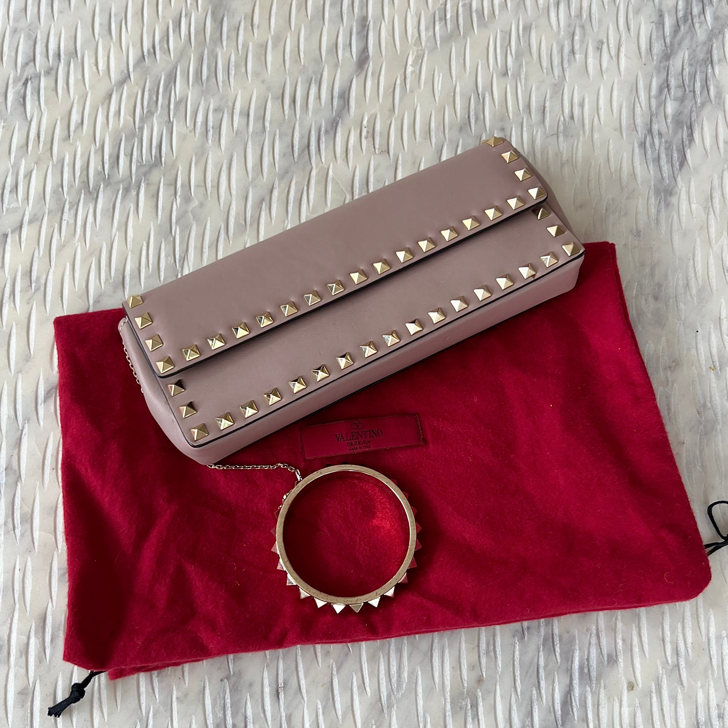 Valentino Garvani Rockstud Wristlet Clutch Bag