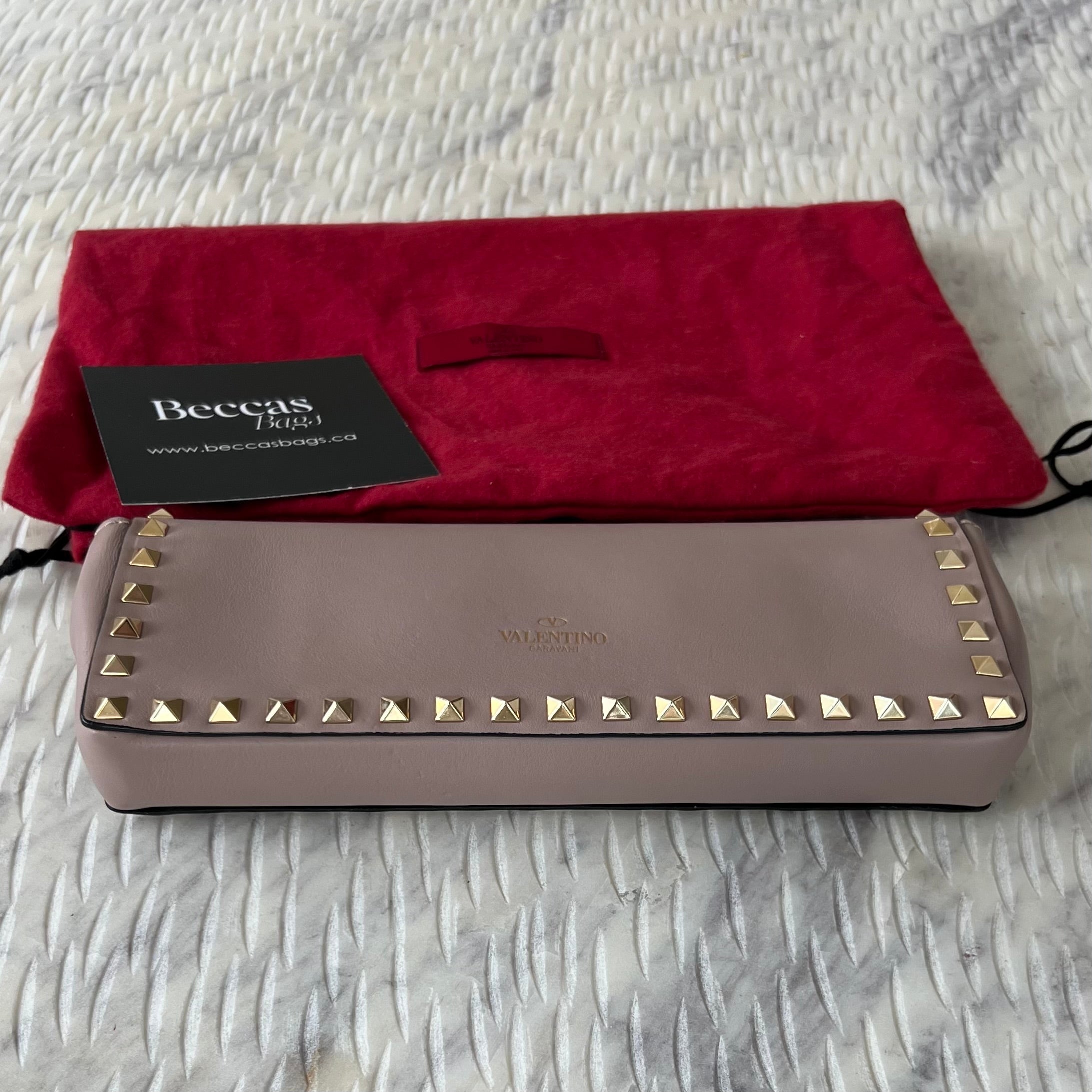 Valentino Garvani Rockstud Wristlet Clutch Bag