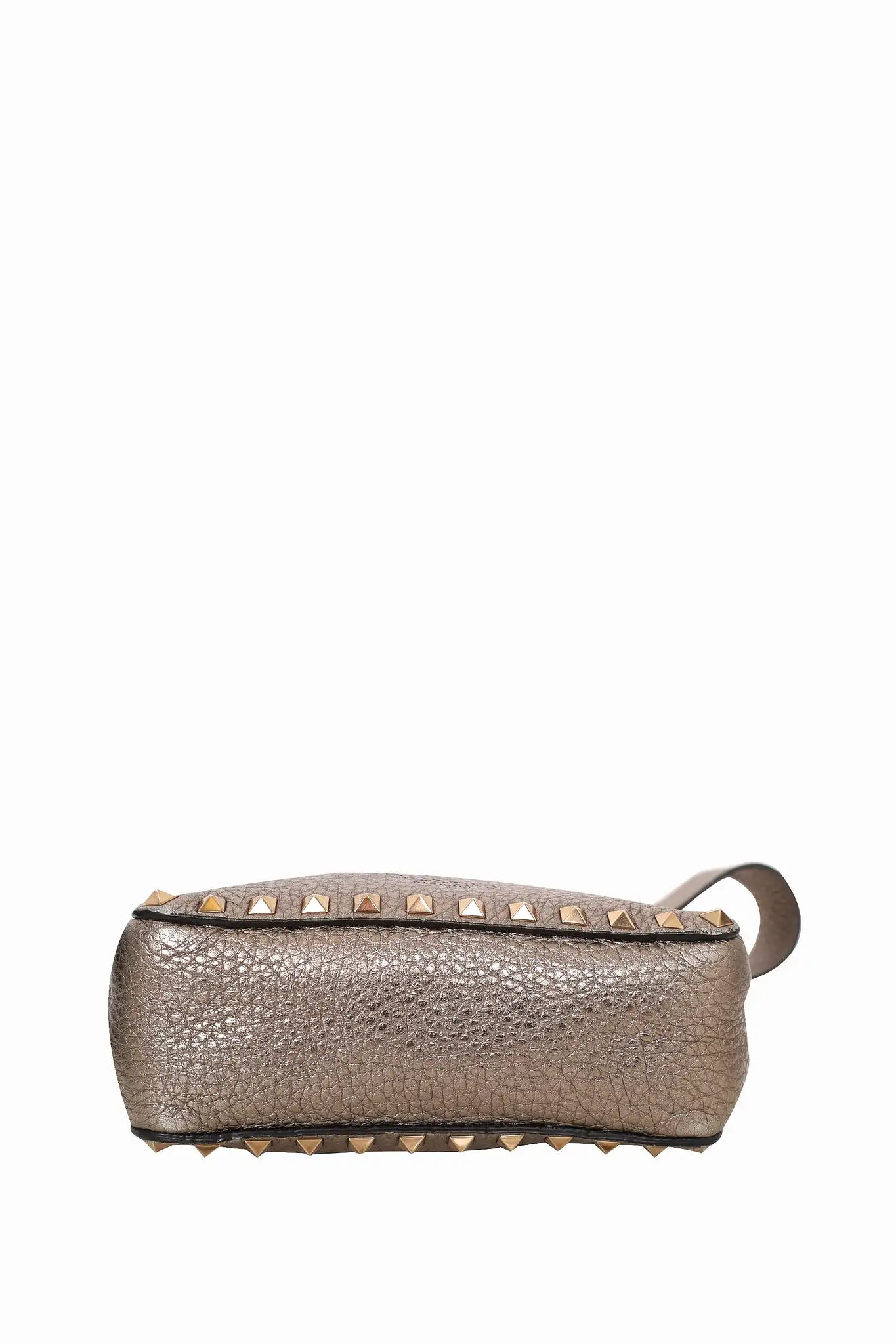 Valentino Gold Metallic Rockstud Flip Lock Messenger Bag