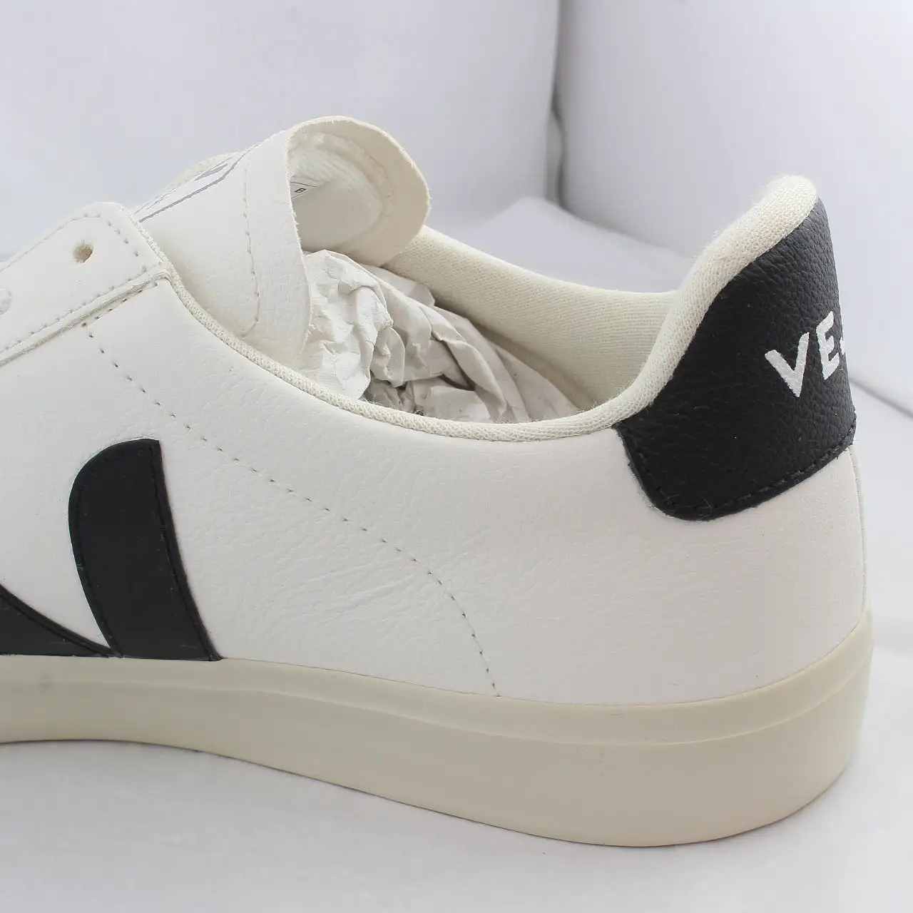 Veja Campo White Black Leather Trainers