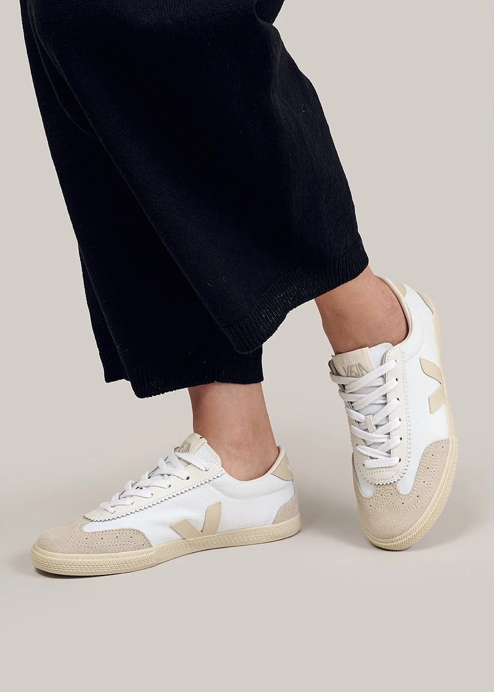 White Pierre Volley Canvas Sneakers