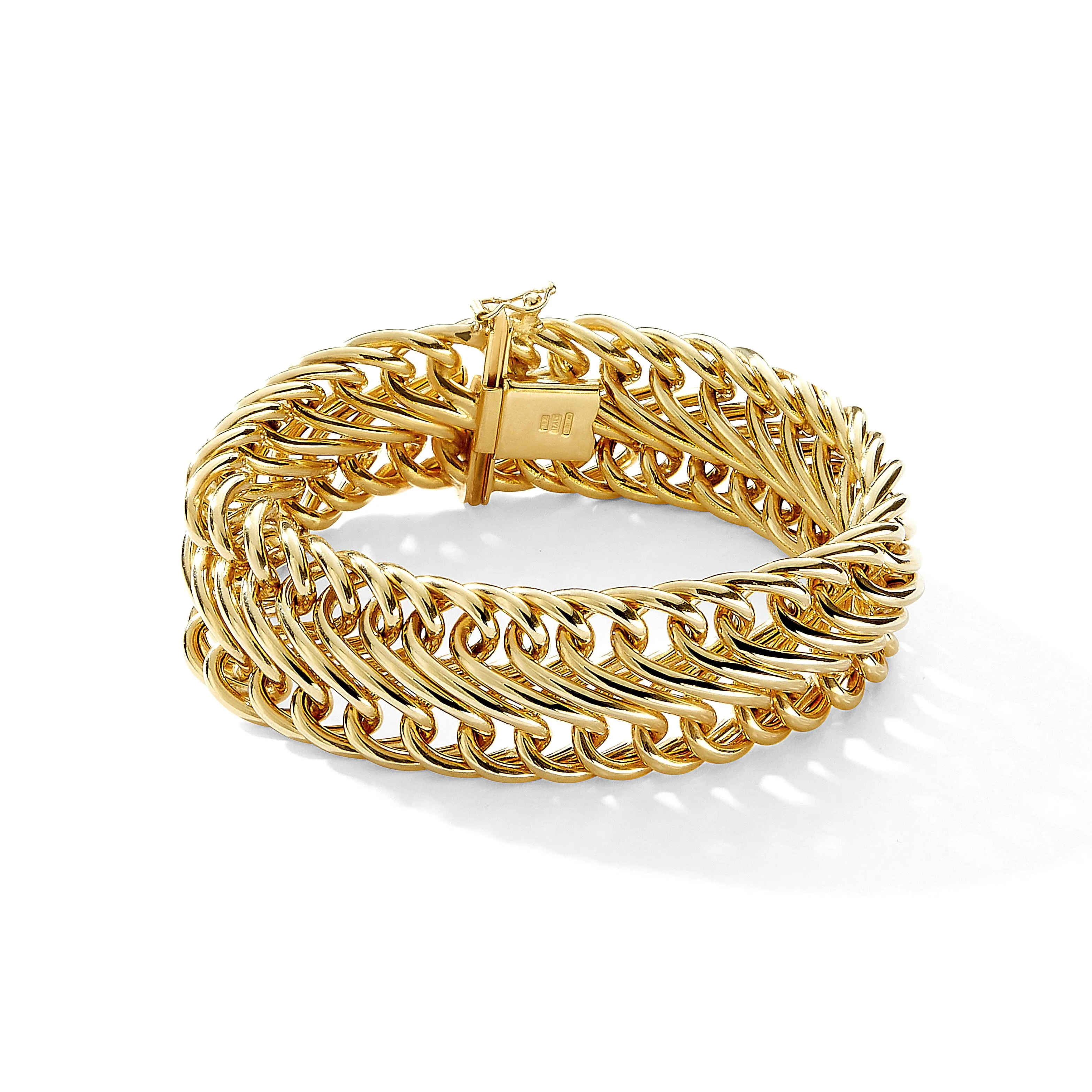 Wide Link Gold Bracelet