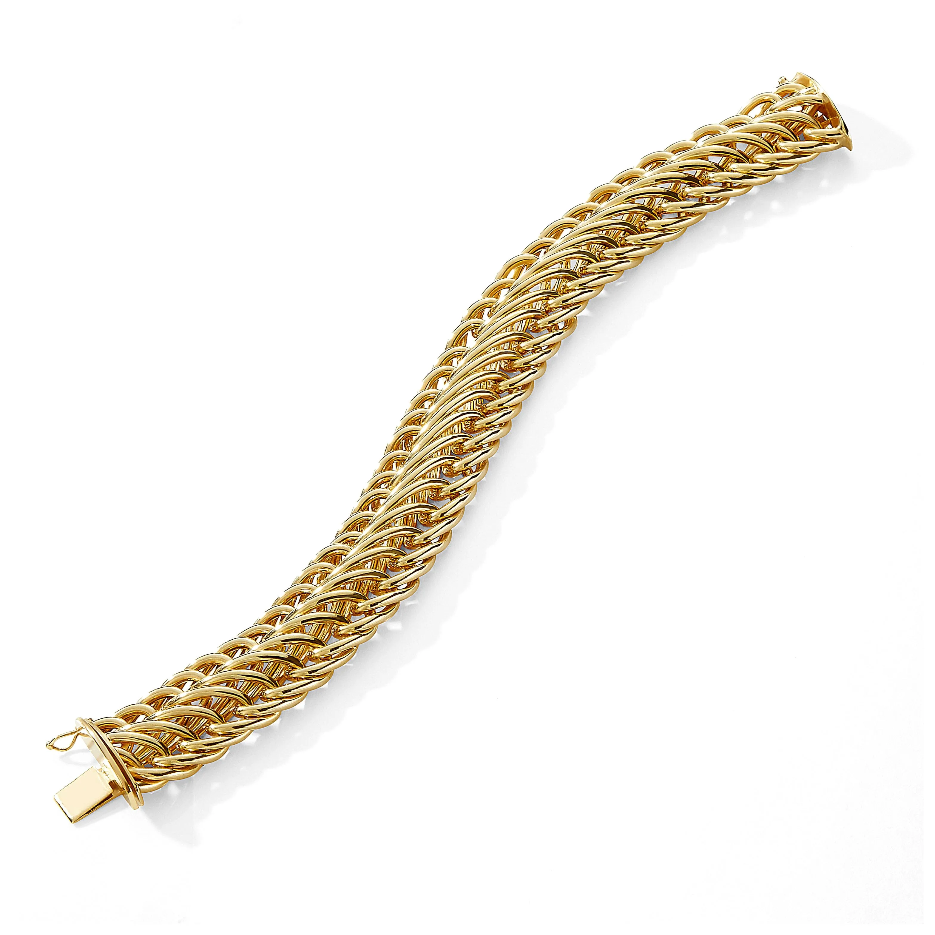 Wide Link Gold Bracelet