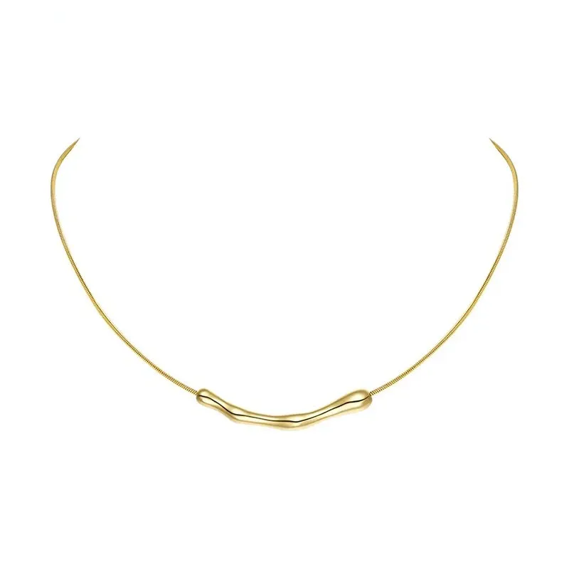 Women Simple Stainless steel Gold Color Collarbone Chain For Women’s Fashion Short Necklaces Jewelry