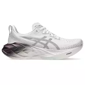 Women's Asics Novablast 4 Platinum, Real White/Pure Silver, 8 B Medium