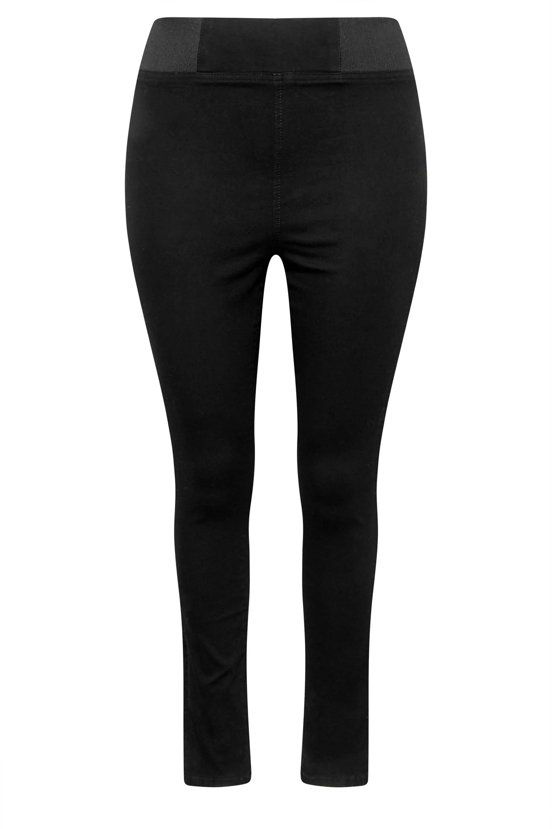 YOURS Curve Black Elasticated Insert Split Hem Stretch Jeggings