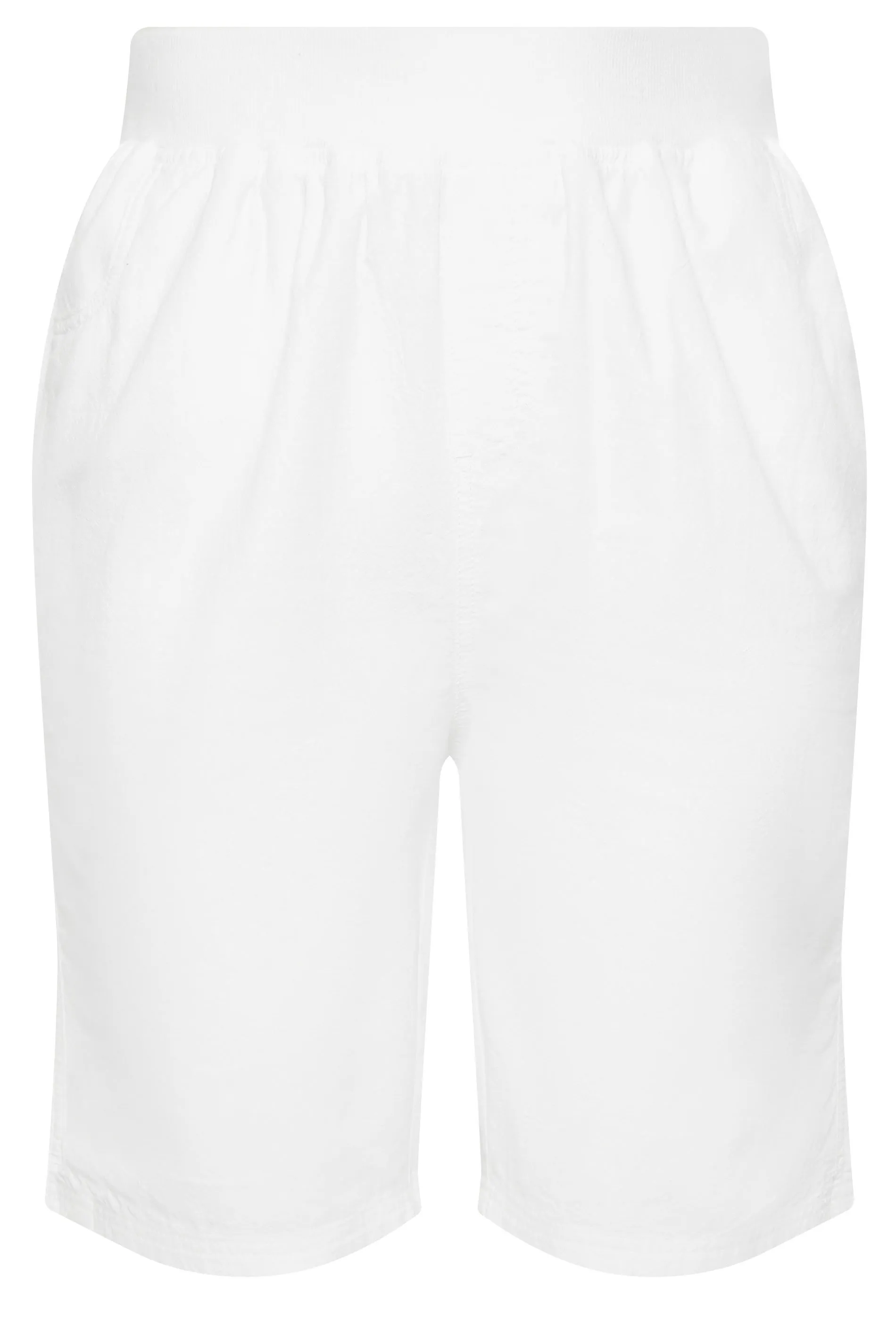 YOURS Curve White Elasticated Cool Cotton Shorts